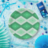 Shades van groen diamantpatroon papieren bordje (Feest)