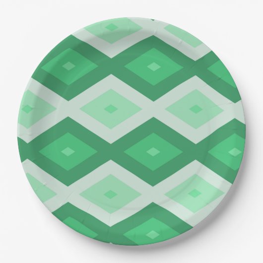 Shades van groen diamantpatroon papieren bordje (Voorkant)