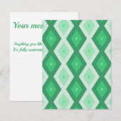 Shades van groen diamantpatroon RSVP kaartje (Voorkant / Achterkant)
