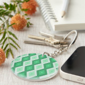 Shades van groen diamantpatroon sleutelhanger (Voorkant Rechts)