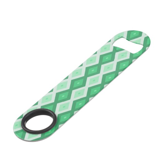 Shades van groen diamantpatroon speed flessenopener (Achterkant Gekanteld)