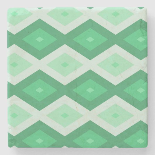 Shades van groen diamantpatroon stenen onderzetter (Voorkant)