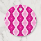 Shades van het diamantpatroon van fuchsia bedankjes labels (Voorkant)