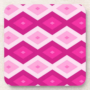 Shades van het diamantpatroon van fuchsia bier onderzetter