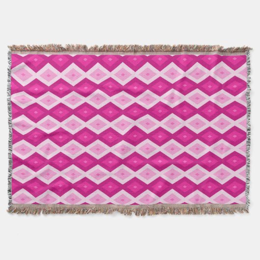 Shades van het diamantpatroon van fuchsia deken (Voorkant)