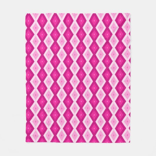 Shades van het diamantpatroon van fuchsia fleece deken (Voorkant)