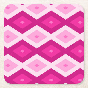 Shades van het diamantpatroon van fuchsia kartonnen onderzetters