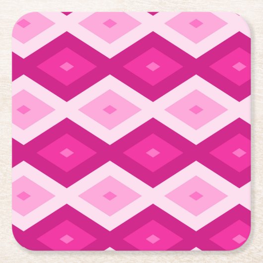 Shades van het diamantpatroon van fuchsia kartonnen onderzetters (Voorkant)