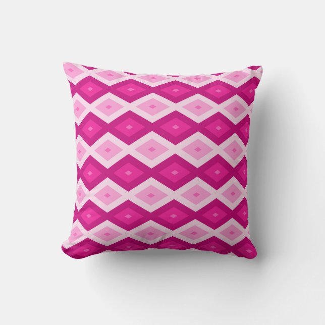 Shades van het diamantpatroon van fuchsia kussen (Voorkant)