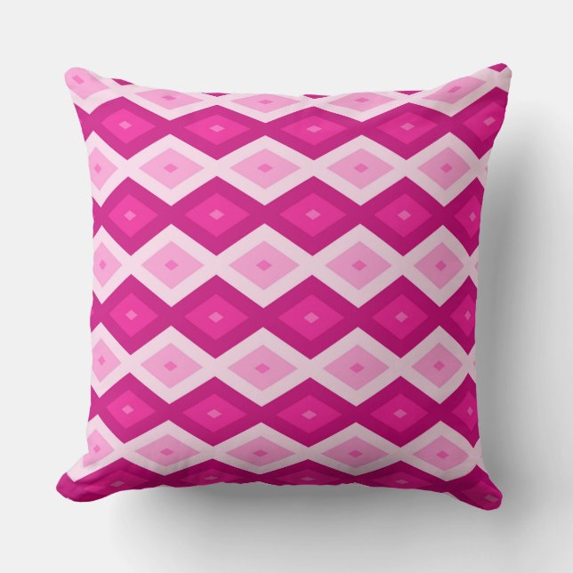 Shades van het diamantpatroon van fuchsia kussen (Voorkant)