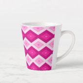 Shades van het diamantpatroon van fuchsia latte mok (Rechts)