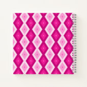 Shades van het diamantpatroon van fuchsia notitieboek (Achterkant)