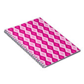 Shades van het diamantpatroon van fuchsia notitieboek (Rechterzijde)