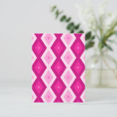 Shades van het diamantpatroon van fuchsia RSVP kaartje (Staand voorkant)