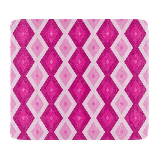 Shades van het diamantpatroon van fuchsia snijplank (Voorkant)