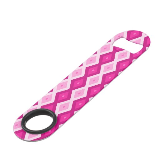 Shades van het diamantpatroon van fuchsia speed flessenopener (Voorkant Gekanteld)