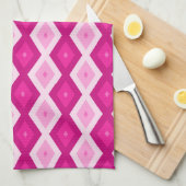 Shades van het diamantpatroon van fuchsia theedoek (Quarter Fold)