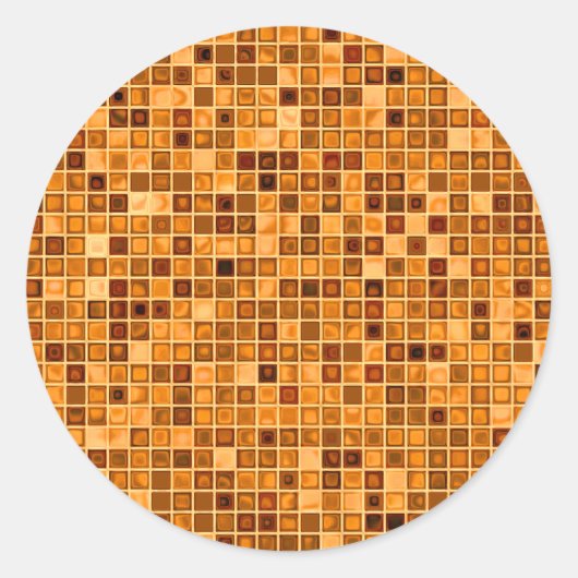 Shades van het roest Oranje 'watery'-mozaïekteelpa Ronde Sticker (Voorkant)
