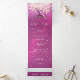 Shades van het roze en Paarse heetribbetje Drieluik Uitnodiging