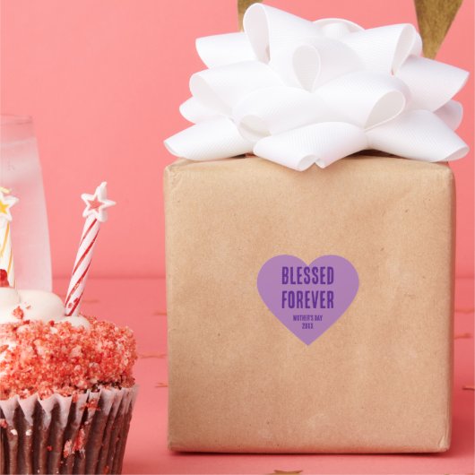 Shades van Lavender-Moederdag zonder blote voorgro Hart Sticker (Feest)