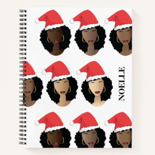 Shades van Melanin, zwarte vrouwen, prettige kerst Notitieboek
