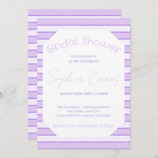 Shades van Paars gestript Vrijgezellenfeest Kaart (Voorkant / Achterkant)