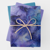 Shades van Paarse blauwe Abstracte Waterverf gemar Inpakpapier Vel (In situ)