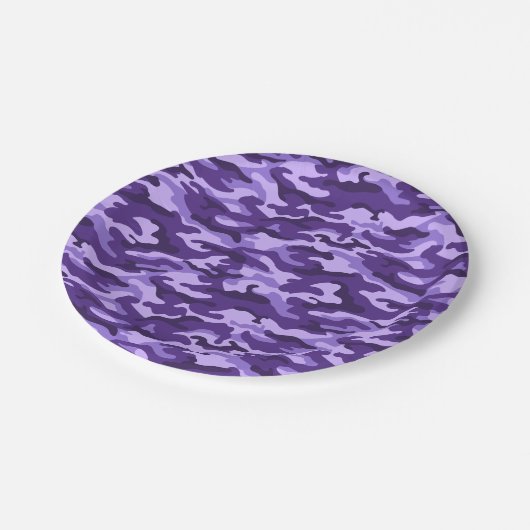 Shades van Paarse Camouflage Party Stijl Papieren Bordje (Gekanteld)