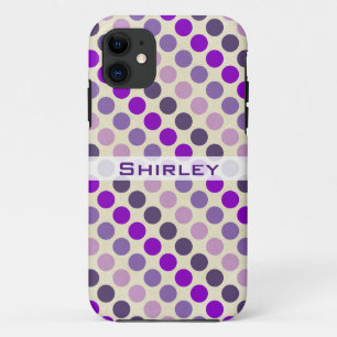 Shades van Paarse Polka Dots van Shirley Taylor Case-Mate iPhone Case
