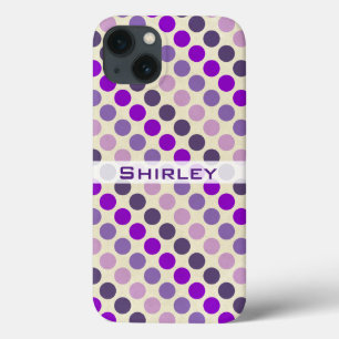 Shades van Paarse Polka Dots van Shirley Taylor Case-Mate iPhone Case