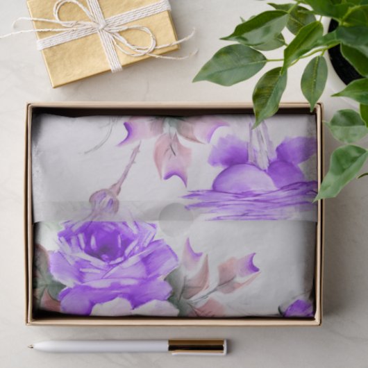 Shades van Paarse Rozen Weefpapier Tissuepapier (Geschenk)