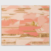 Shades van perzik en goudberoerten cadeaupapier (Vlak)