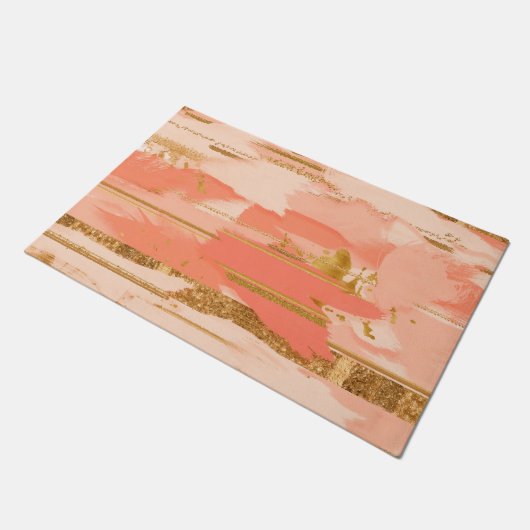 Shades van perzik en goudberoerten deurmat (Schuin)