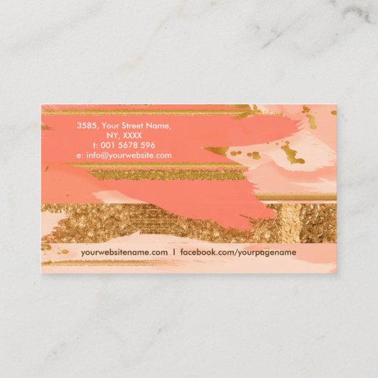 Shades van perzik en goudberoerten visitekaartje (Achterkant)