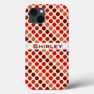 Shades van Red Polka Dots van Shirley Taylor Case-Mate iPhone Case