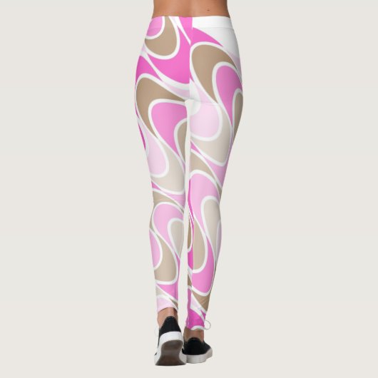 Shades van roze en bruin in flattering design leggings (Achterkant)