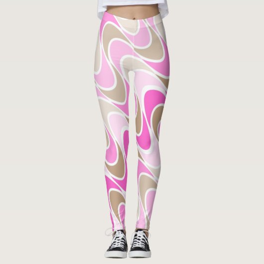 Shades van roze en bruin in flattering design leggings (Voorkant)
