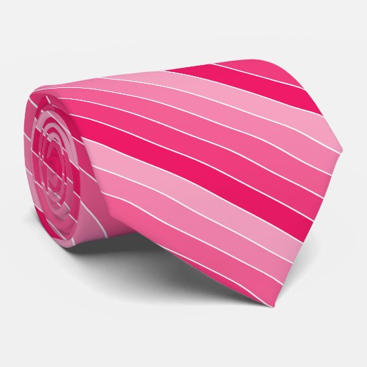 Shades van roze strepen stropdas (Opgerold)