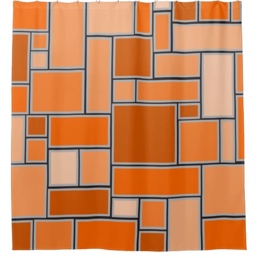 Shades van Sinaasappel Douchegordijn (Voorkant)