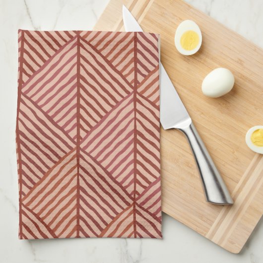 Shades van terracotta theedoek (Quarter Fold)