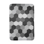 Shades van zwart-wit geometrische zeshoek badmat (Voorkant Verticaal)