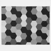 Shades van zwart-wit geometrische zeshoek fleece deken (Voorkant (Horizontaal))