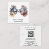 *~* Shades Zonnebril AP57 Boho QR Retro Bloemen Vierkante Visitekaartje (Voorkant / Achterkant)
