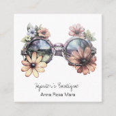 *~* Shades Zonnebril AP57 Boho QR Retro Bloemen Vierkante Visitekaartje (Voorkant)