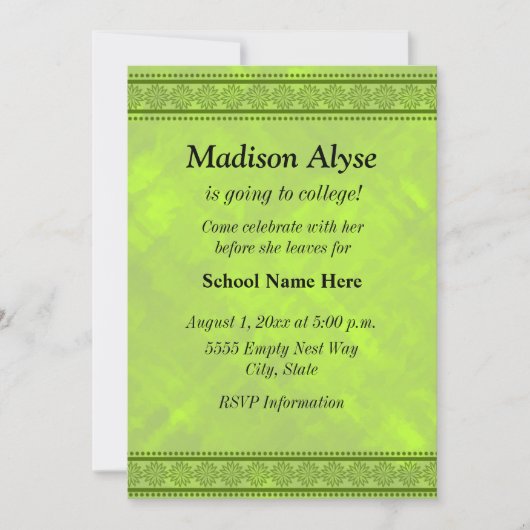 Shadesi's van groen Floral ontwerp weg om te colle Kaart (Voorkant)