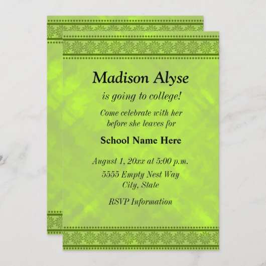 Shadesi's van groen Floral ontwerp weg om te colle Kaart (Voorkant / Achterkant)