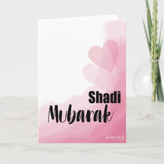 Shadi Mubarak - Pink Hearts Kaart (Voorkant)