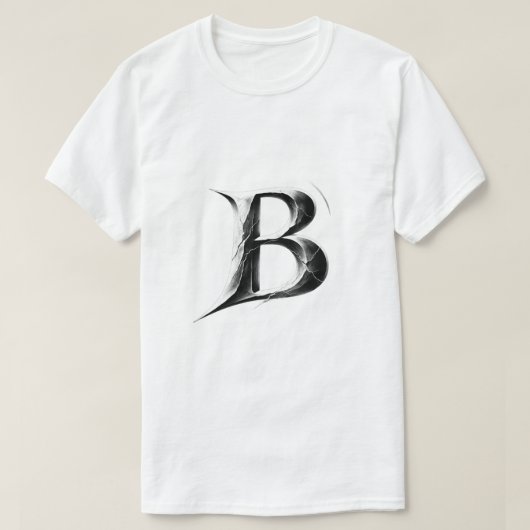 Shadow B – Donkere Gotische Letter B T-Shirt (Design voorkant)