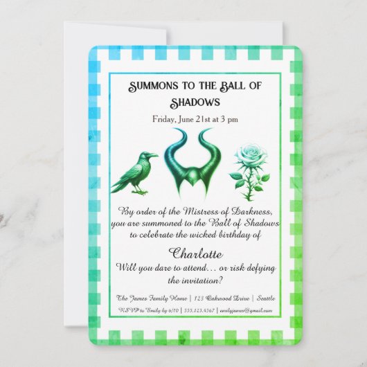 Shadow Ball Dark Fantasy Birthday Design Script Kaart (Voorkant)