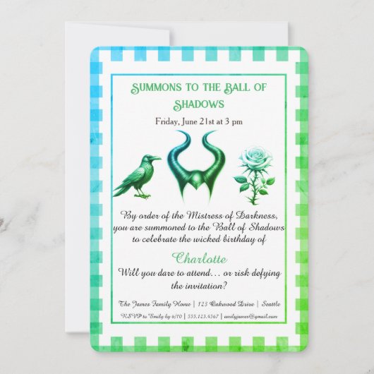 Shadow Ball Dark Fantasy Birthday Design Script Kaart (Voorkant)